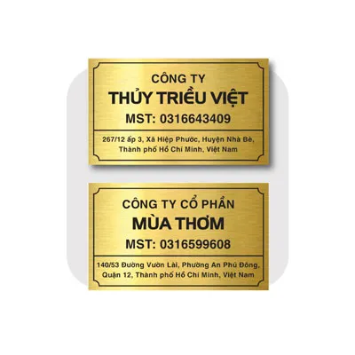 Biển Công Ty Inox Bền Đẹp Bang gia lam bien cong ty inox tai Quang Cao 24H