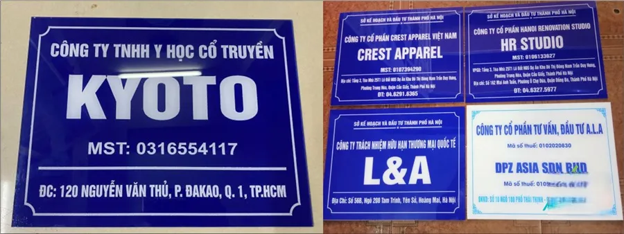 Biển Công Ty Mica Sắc Nét Bien cong ty mica phang thich hop cho cac van phong cua hang nho hoac lam bien phong ban