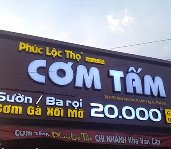 Bảng Hiệu Quán Ăn Thu Hút Khách Cac loai bang hieu quan an pho bien hien nay