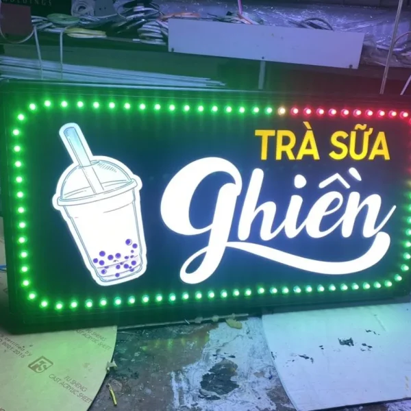 Bảng Hiệu Trà Sữa Phong Cách Trẻ Dich vu lam bang hieu tra sua theo yeu cau tai Quang Cao 24h