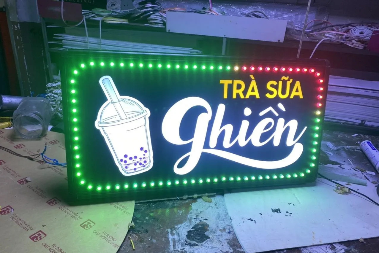 Bảng Hiệu Trà Sữa Phong Cách Trẻ Dich vu lam bang hieu tra sua theo yeu cau tai Quang Cao 24h