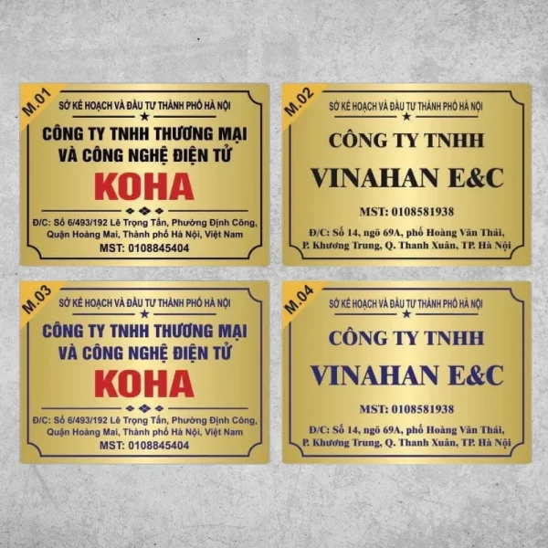 Biển Công Ty Inox Bền Đẹp Mau bien cong ty inox dep hien dai tai Quang Cao 24H