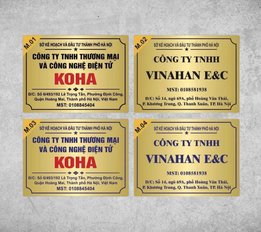 Biển Công Ty Inox Bền Đẹp Mau bien cong ty inox dep hien dai tai Quang Cao 24H