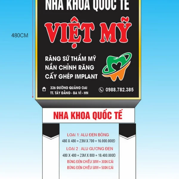 Biển Quảng Cáo Nha Khoa Chuyên Nghiệp Quang Cao 24h cung cap da dang cac loai bien quang cao phong kham nha khoa