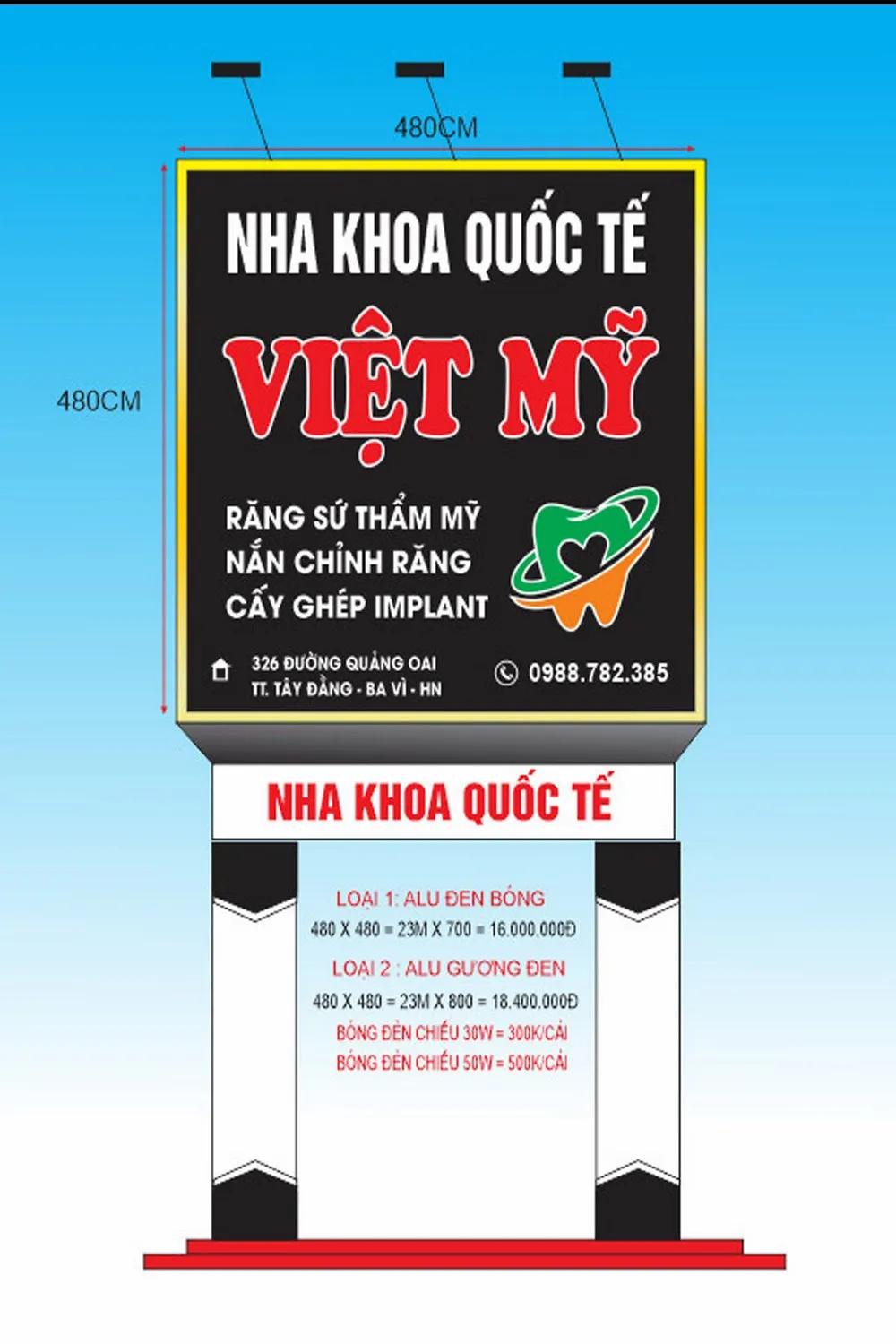 Biển Quảng Cáo Nha Khoa Chuyên Nghiệp Quang Cao 24h cung cap da dang cac loai bien quang cao phong kham nha khoa
