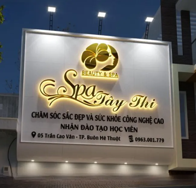 Bảng Hiệu Spa Sang Trọng – Tinh Tế Quy trinh lam bang hieu spa tai Quang Cao 24h