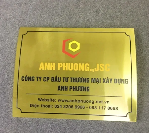 Biển Công Ty Inox Bền Đẹp Quy trinh lam bien cong ty inox chuyen nghiep tai Quang Cao 24H