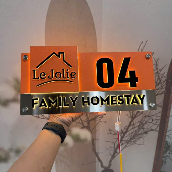 Biển Số Nhà Cao Cấp - Mẫu có LED. BSN-QC24H006