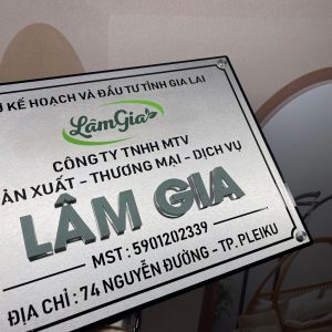 Alternative view of Biển công ty inox 304 bạc xước 10x20cm