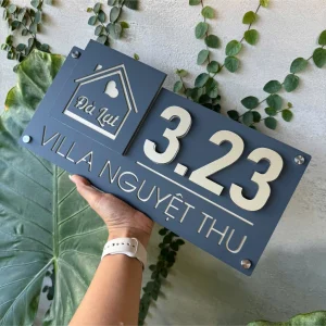 Alternative view of Bản Số Nhà Sang Trọng - Nền Mica + Nội dung nổi 15x30cm