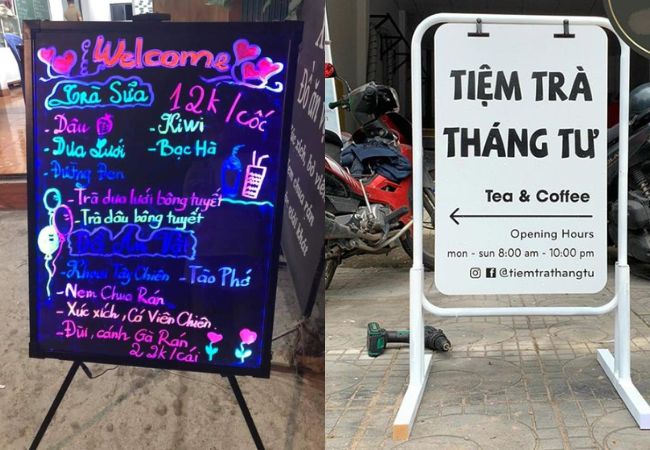 Mẫu bảng hiệu đứng quảng cáo đẹp