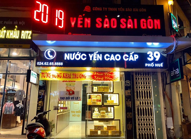 Bảng hiệu quảng cáo yến sào sang trọng